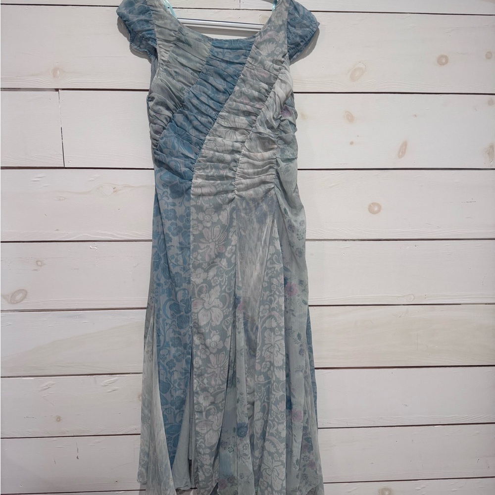 Free People chiffon Blue Floral Dress